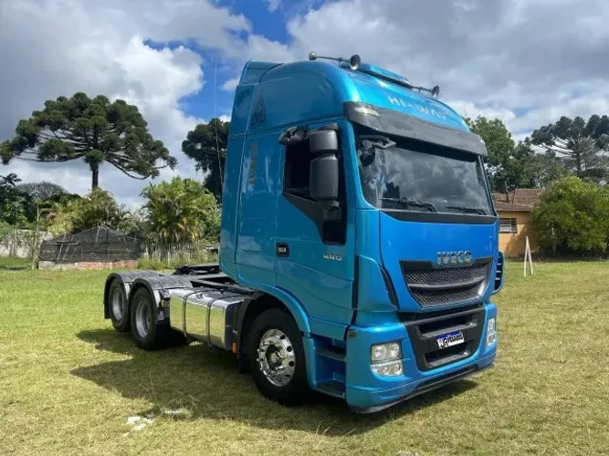 iveco stralis 440 hi-way 6x2 trucado ano 2019 completo teto alto