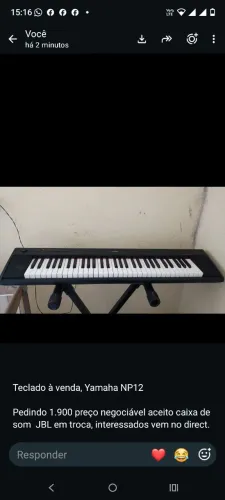 Teclado Yamaha piaggiro NP12 