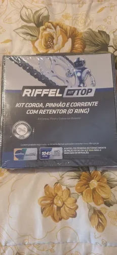 Kit coroa , pinhão e corrente com retentor 