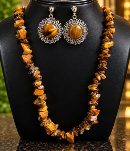 Conjunto de Pedras Naturais Olho de Tigre