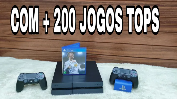 PS4 + 200 jogos tops + garantia