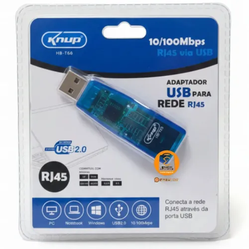 Adaptador USB para RJ45 rede Internet / Ethernet