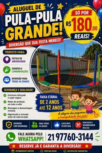 Alugo pula pula pra festa , do grande por 180 reias 