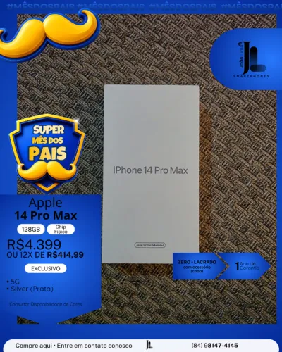 IPHONE 14 PRO MAX, 128GB, CHIP FÍSICO, LACRADO, EXCLUSIVO!