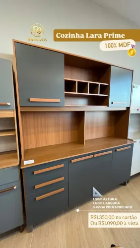 ARMÁRIO DE COZINHA 1.62 - Montagem Grátis 