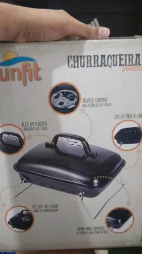 Churrasqueira Portátil Sunfit mais conjunto de facas Tramontina (PRODUTO NOVO)