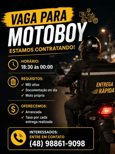 Vaga para motoboy fixo