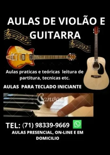 AULAS DE VIOLÃO. GUITARRA E TECLADO 