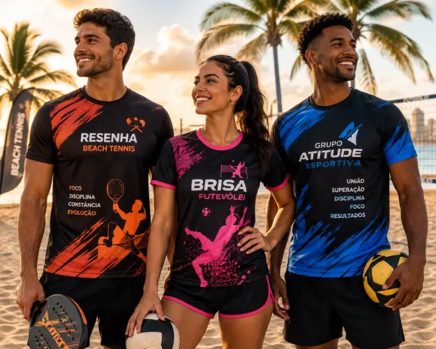 10 Camisas Personalizadas Para Beach tennis, Futvôlei e Grupos Esportivos / Malha Dry-fit