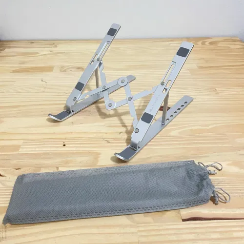 Suporte Articulado para Notebook de Liga Metálica Prateado Tomate