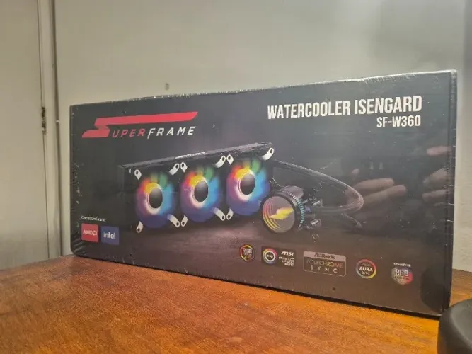 Water Cooler SuperFrame ISENGARD, ARGB, 360mm, Intel-AMD, Controladora, Black, SF-W360