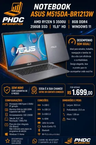 Notebook Asus Ryzen 5