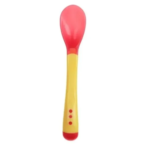 2 Colheres Bebê Termo Sensível Rosa Infantil Novas