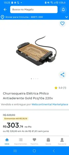Churrasqueira Elétrica Philco