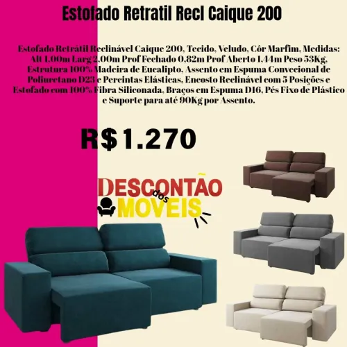 Sofá Retrátil Reclinável