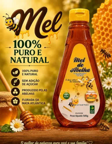 MEL DE ABELHA PURO E LEGÍTIMO