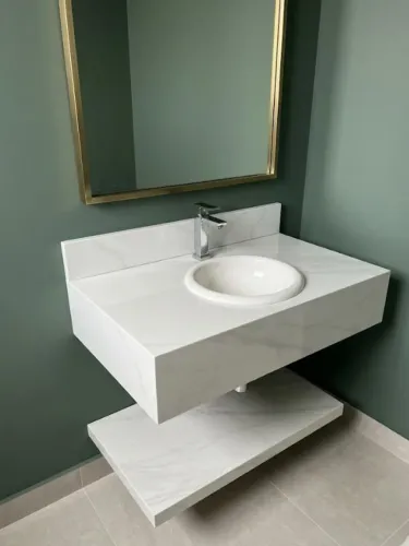 Pia Banheiro Bancada Porcelanato Sobrepor  Lavatório Promoção Pronta Entrega