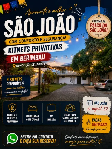 ALGUEL DE KITNETS SÃO JOÃO DE BERIMBAU 