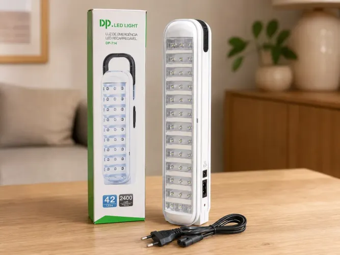 Luz de Emergência Recarregável 42 LEDs