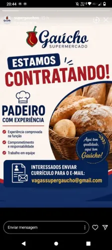 Vaga padeiro com experiência 