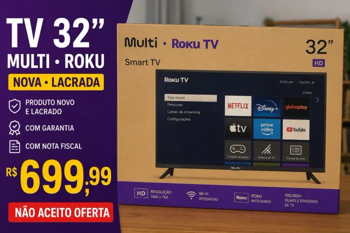 Tv 32 nova lacrada com garantia e nota fiscal