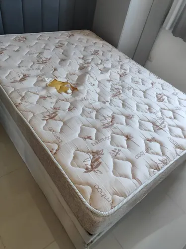 Cama box de viúva com baú e colchão