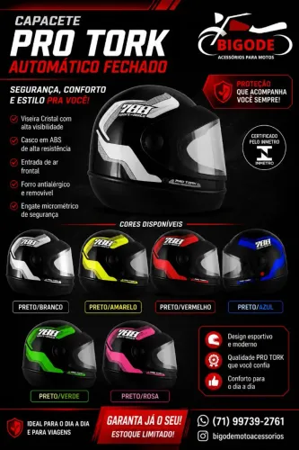 Capacete Automático Todas as Cores OFERTA 