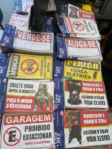 Placas sinalização