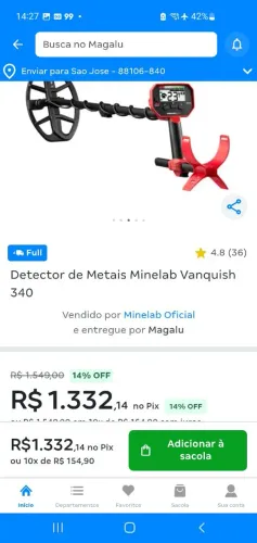 Detector de Metais Minelab Vanquish 340