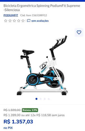 Bicicleta ergométrica spinning podiumfit supreme - super silenciosa