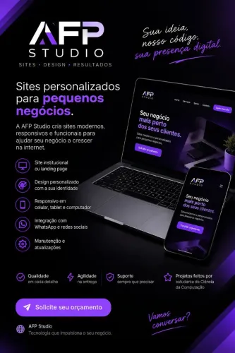 Faço sites personalizados para sua empresa