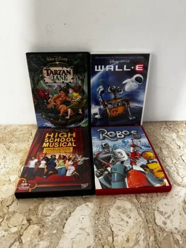 DVD: Robos + High School Music + Tarzan + WALL-E - Disney Pixar Excelente Estado