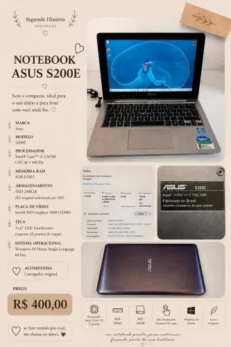 Notebook ASUS S200E