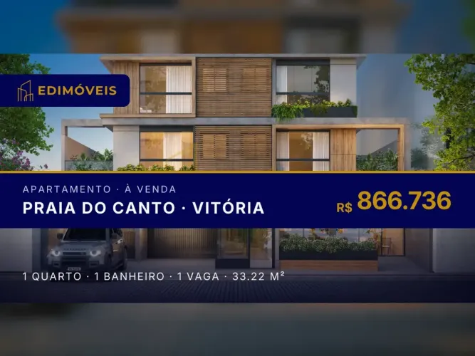 Praia do Canto| Apartamento 1 quarto com lazer completo e funcional