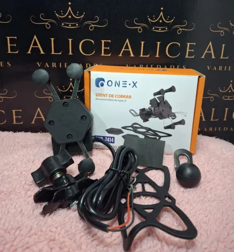 Suporte de celular para moto com carregador USB 