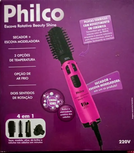 Secador + escova modeladora Philco