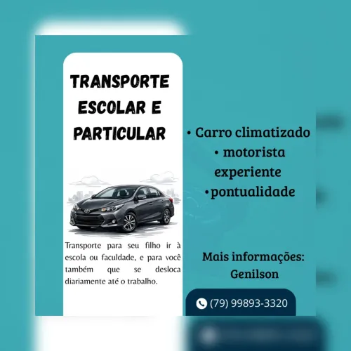 Transporte particular (escola, faculdade ou trabalho)