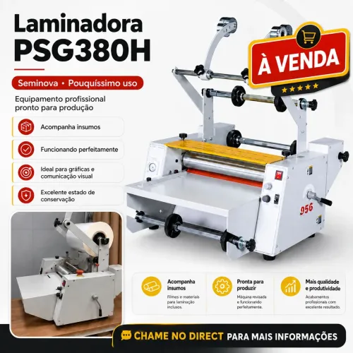 Laminadora PSG380H Seminova com Insumos - Pouquíssimo Uso