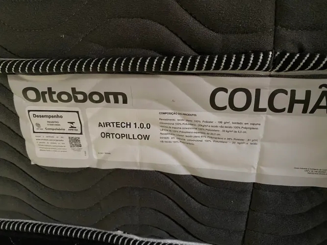 Cama casal, colchão e base ortobom