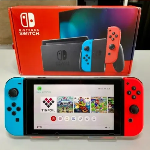 CONSOLE NINTENDO SWITCH V2 DESBLOQUEADO NEON 256GB SEMINOVO