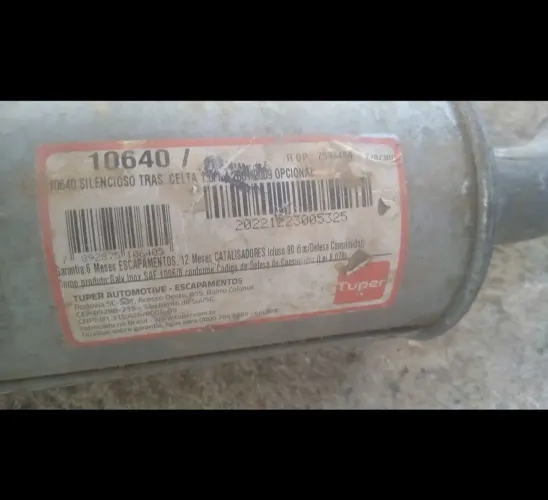 Silencioso traseiro (escapamento) <br>Marca Tuper 10640