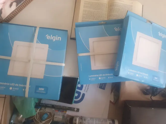 3 Luminárias Led Sobrepor Elgin 18w é 24w