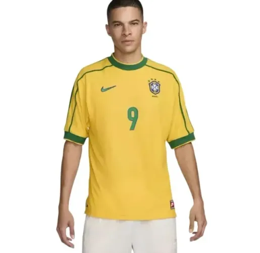 Camisa Brasil Retrô Seleção 1998 Masculina - Amarela RONALDO