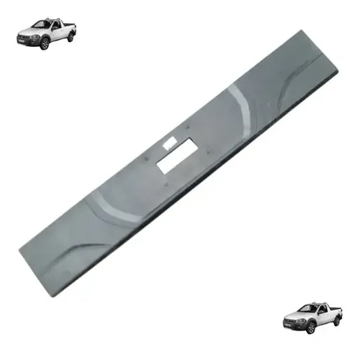 Moldura Aplique Placa Tampa Traseira Strada 2020 A 2021 Preto