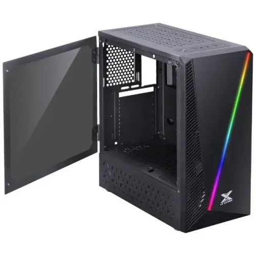 Gabinete Gamer Vinik Pyxis RGB Preto com Lateral em Acrílico