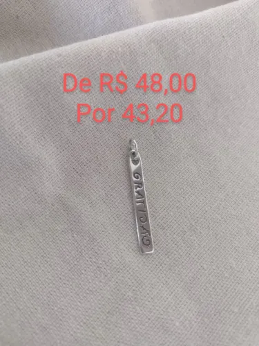 Pingente Gratidão em Prata