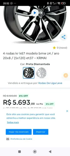 Rodas e pneu novo aro 20 .. 5 furos 