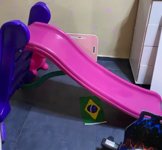 Escorregador e Cavalinho Rosa Infantil Comfort Plus