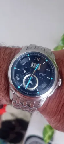 Citizen Eco-Drive Perpetual Calendar Original Azul - Nunca Troca Pilha - R$1.800