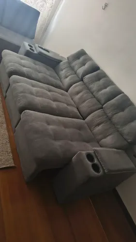 Sofá 4 lugares Chumbo Semi Novo